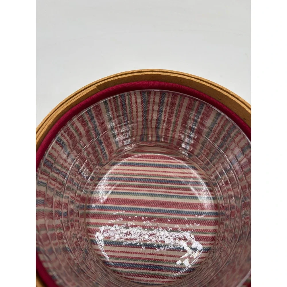 Longaberger 2004 Happy Mothers Day Basket Red Leather Lid Liner Protector 7in